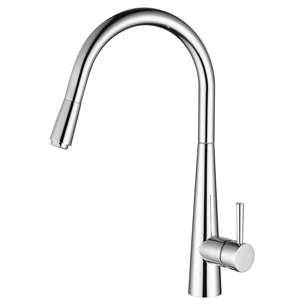 Isabella Deluxe Gooseneck Pull-Out Kitchen Mixer, Chrome