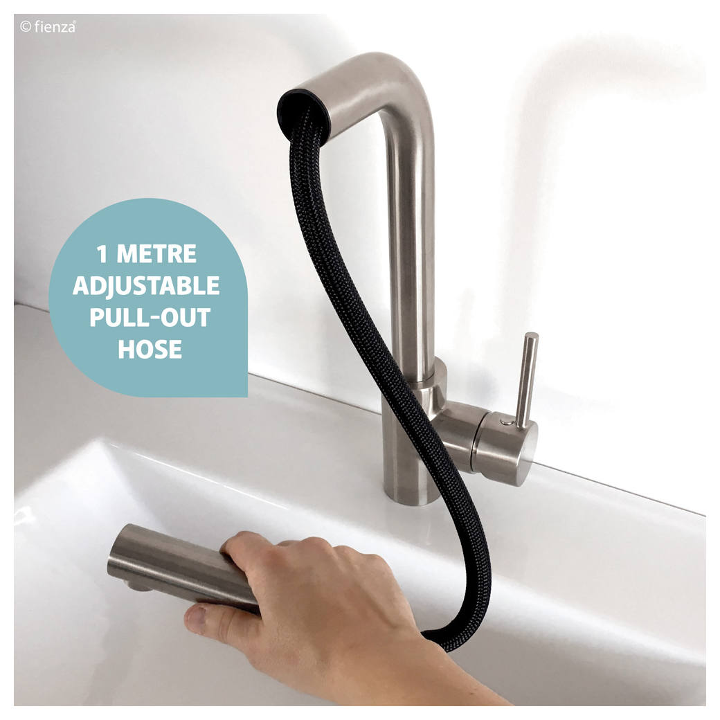 Isabella Deluxe Pull-Out Kitchen Mixer, Brushed Nickel