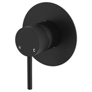 Kaya Wall Mixer, Large Rnd Plate, Matte Black