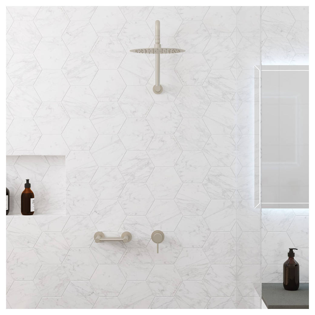 Kaya Wall Mixer, Small Rnd Plate, Brushed Nickel