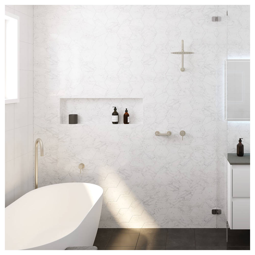 Kaya Wall Mixer, Small Rnd Plate, Brushed Nickel