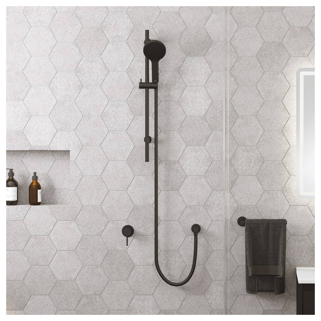 Kaya Wall Mixer, Small Rnd Plate, Matte Black