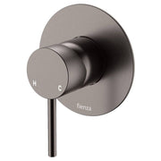 Kaya Wall Mixer, Large Rnd Plate, Gun Metal