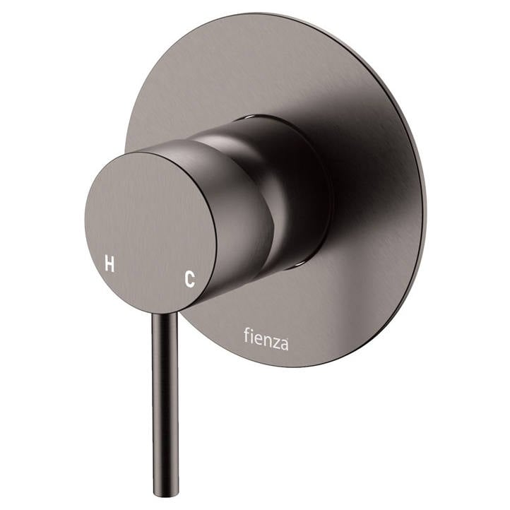 Kaya Wall Mixer, Large Rnd Plate, Gun Metal