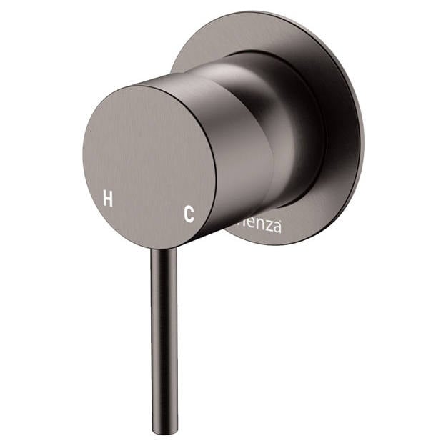 Kaya Wall Mixer, Small Rnd Plate, Gun Metal