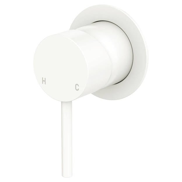 Kaya Wall Mixer, Small Rnd Plate, Matte White