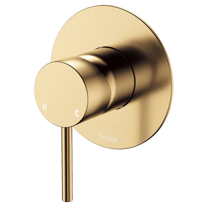 Kaya Wall Mixer, Large Rnd Plate, Urban Brass