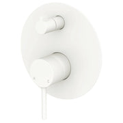 Kaya Wall Diverter Mixer, Large Rnd Plate, Matte White
