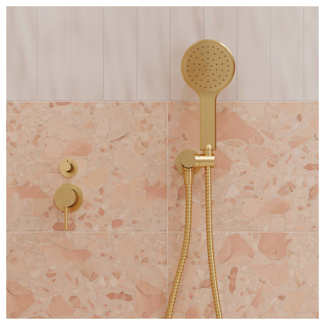 Kaya Wall Diverter Mixer, Small Rnd Plates, Urban Brass