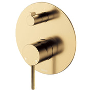 Kaya Wall Diverter Mixer, Large Rnd Plate, Urban Brass