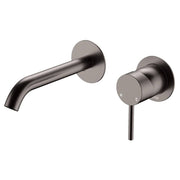 Kaya Wall Mixer Set, Rnd Plates, 160mm Outlet, Gun Metal