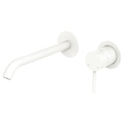 Kaya Wall Mixer Set, Rnd Plates, 200mm Outlet, Matte White