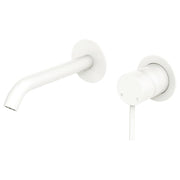 Kaya Wall Mixer Set, Rnd Plates, 160mm Outlet, Matte White