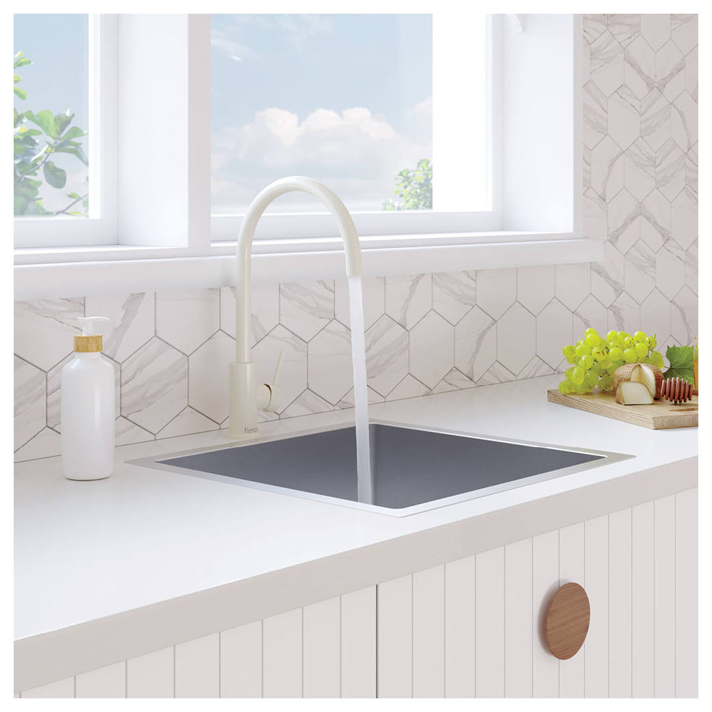 Kaya Ambience Sink Mixer, Gloss Warm White