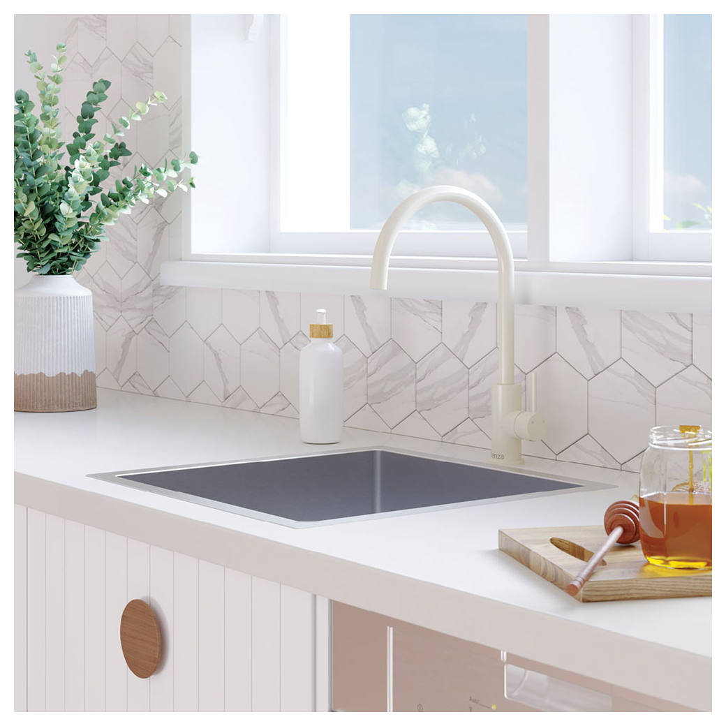 Kaya Ambience Sink Mixer, Gloss Warm White