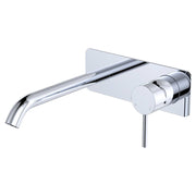 Kaya Wall Mixer Set, Rect Plate, 200mm Outlet, Chrome