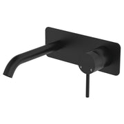 Kaya Wall Mixer Set, Rect Plate, 160mm Outlet, Matte Black