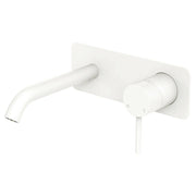 Kaya Wall Mixer Set, Rect Plate, 160mm Outlet, Matte White