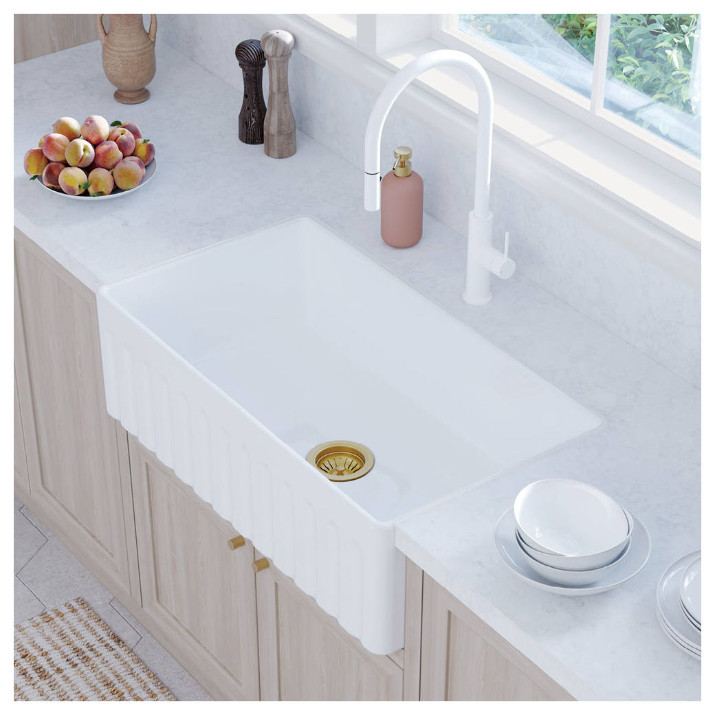 Kaya Pull-Out Sink Mixer, Matte White