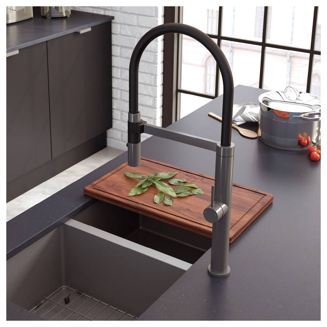 Kaya Pull Down Sink Mixer, Gun Metal