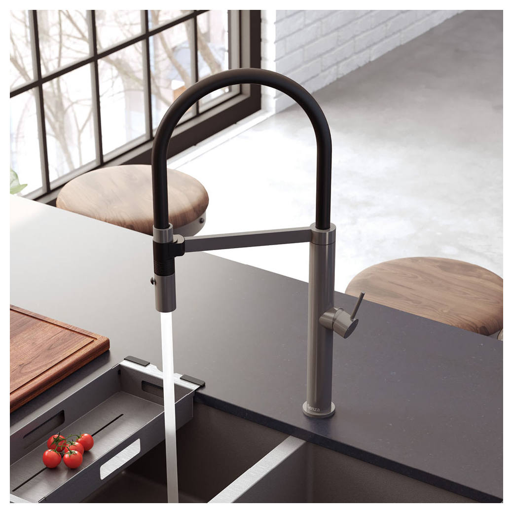 Kaya Pull Down Sink Mixer, Gun Metal