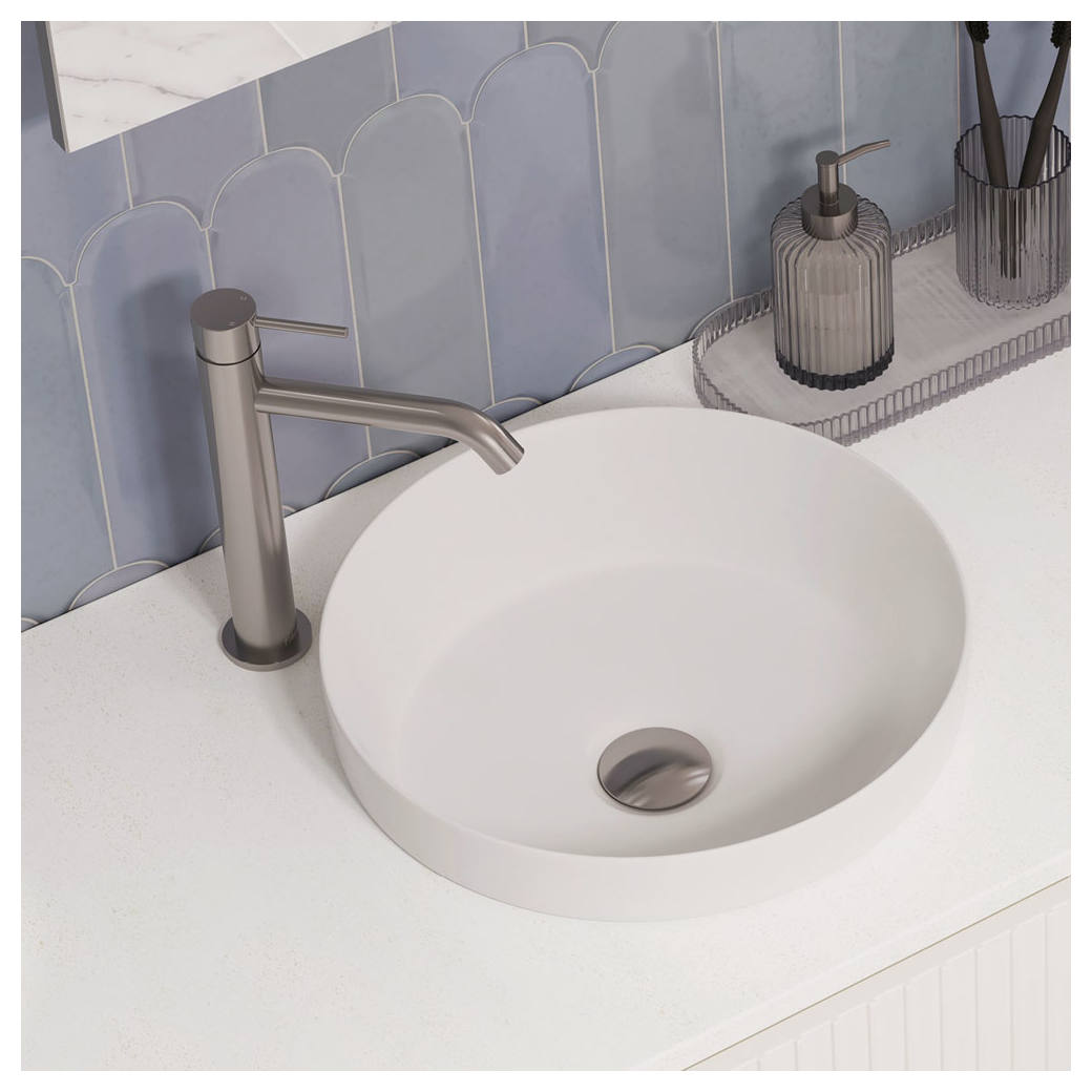 Kaya Medium Basin Mixer, Brushed Nickel