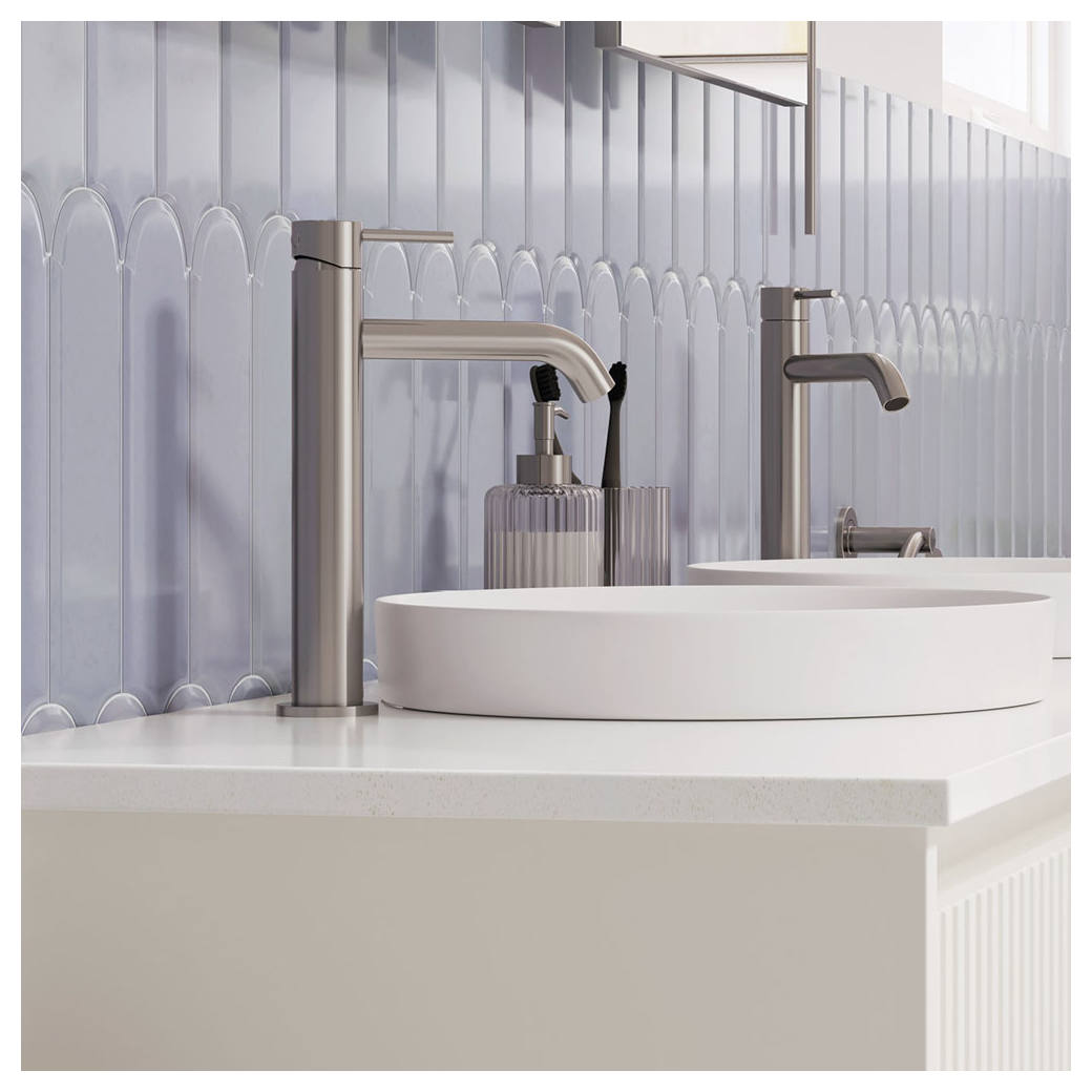 Kaya Medium Basin Mixer, Brushed Nickel