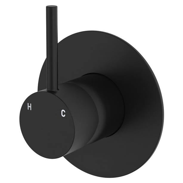 Kaya Up Wall Mixer, Large Rnd Plate, Matte Black