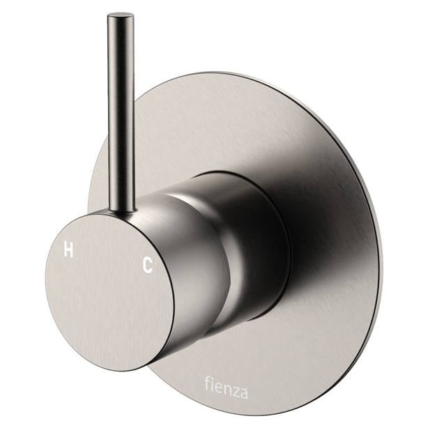 Kaya Up Wall Mixer, Large Rnd Plate, Brushed Nickel
