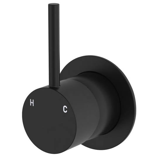 Kaya Up Wall Mixer, Small Rnd Plate, Matte Black