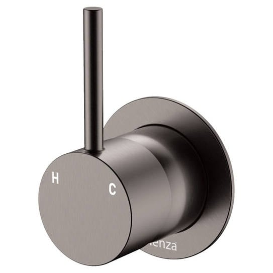 Kaya Up Wall Mixer, Small Rnd Plate, Gun Metal