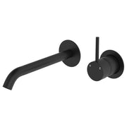 Kaya Up Wall Mixer Set, Rnd Plates, 200mm Outlet, Matte Black