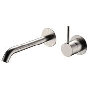 Kaya Up Wall Mixer Set, Rnd Plates, 200mm Outlet, Brushed Nickel