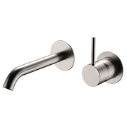 Kaya Up Wall Mixer Set, Rnd Plates, 160mm Outlet, Brushed Nickel