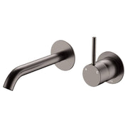 Kaya Up Wall Mixer Set, Rnd Plates, 160mm Outlet, Gun Metal
