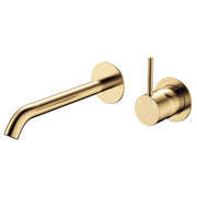 Kaya Up Wall Mixer Set, Rnd Plates, 200mm Outlet, Urban Brass