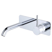 Kaya Up Wall Mixer Set, Rect Plate, 160mm Outlet, Chrome