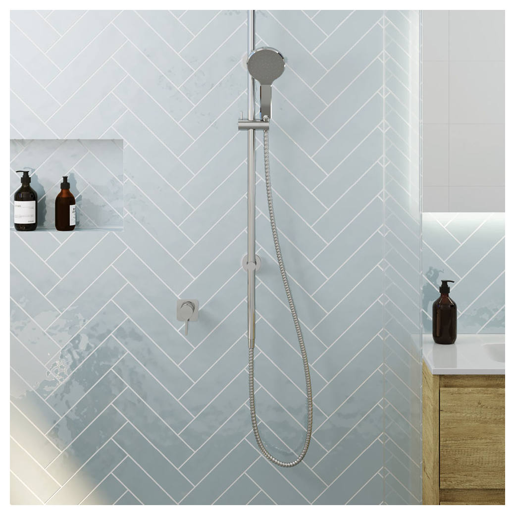 Sansa Wall Mixer, Square Plate, Chrome