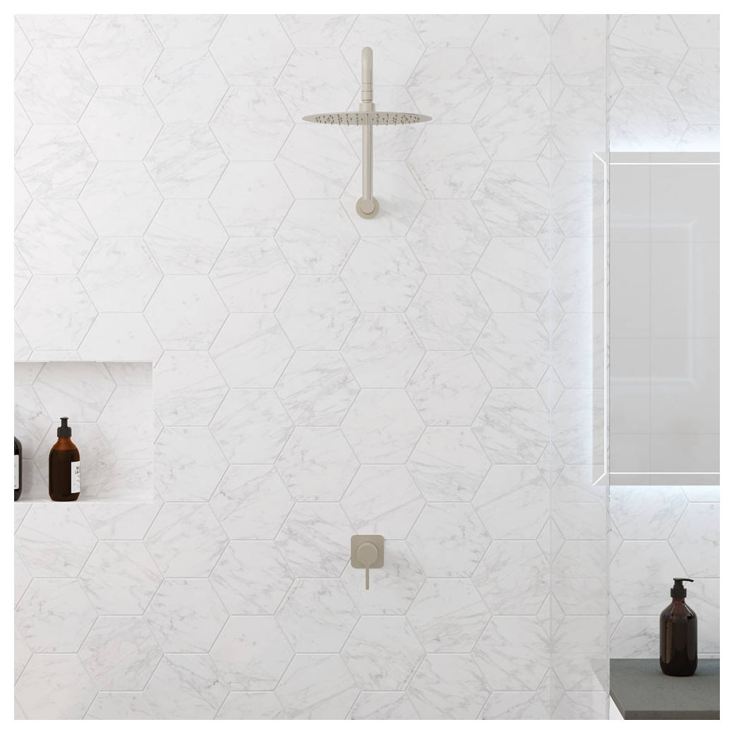 Sansa Wall Mixer, Square Plate, Brushed Nickel