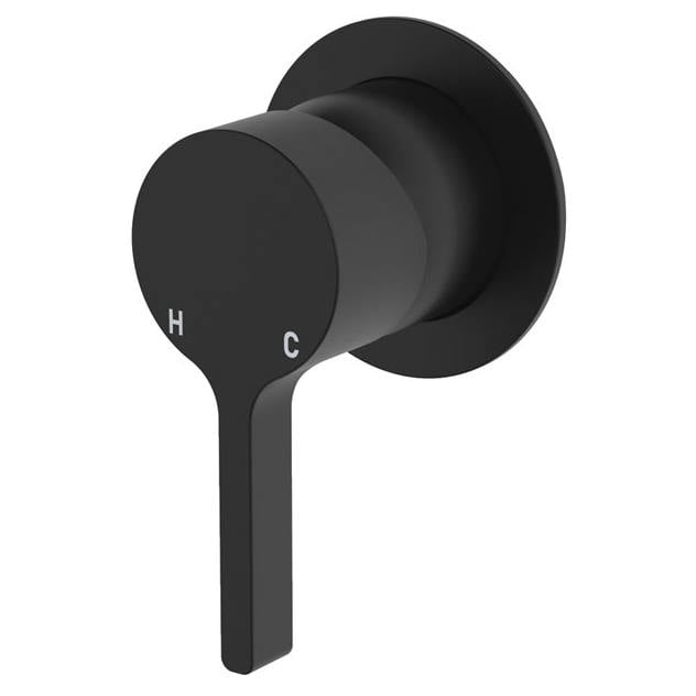 Sansa Wall Mixer, Small Rnd Plate, Matte Black