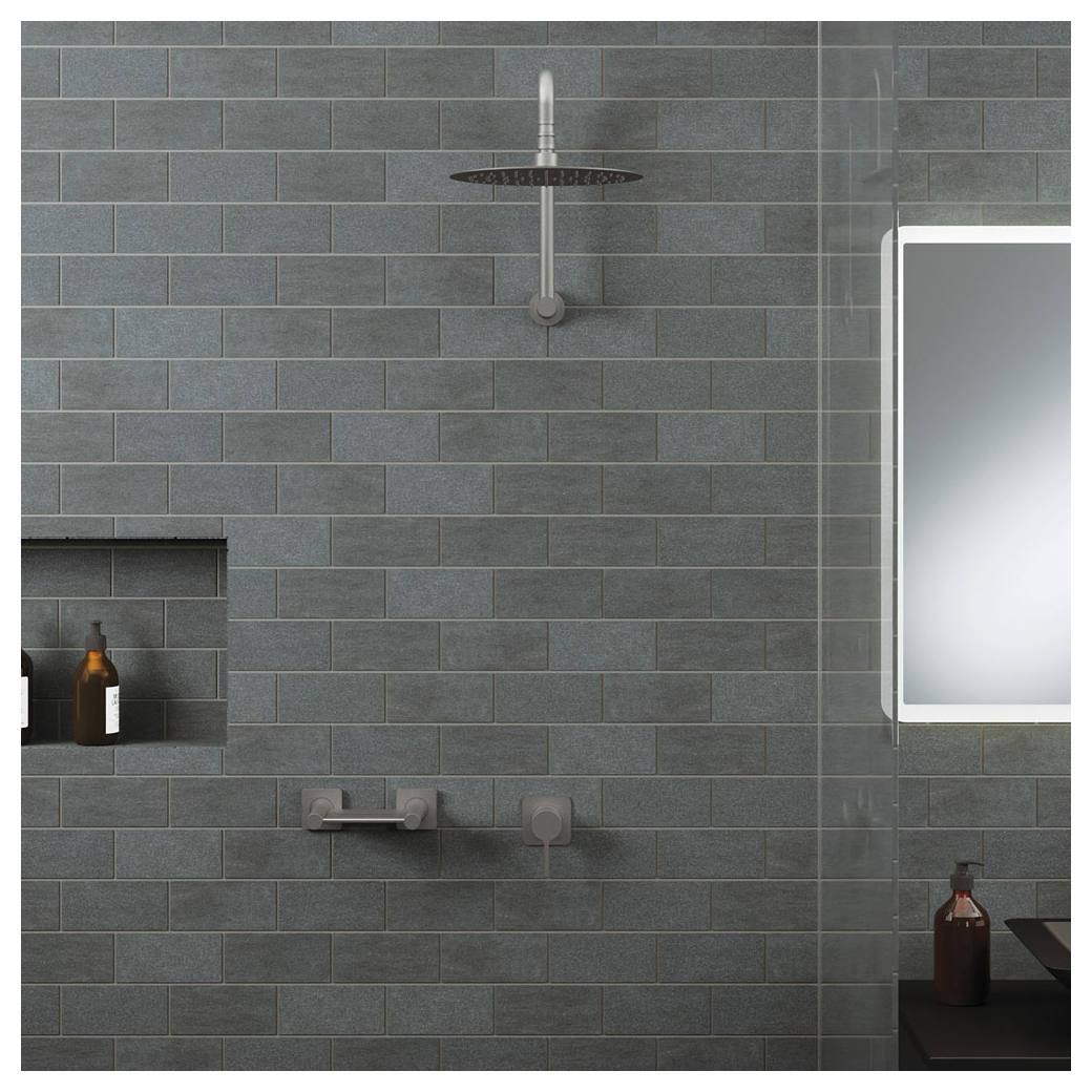 Sansa Wall Mixer, Square Plate, Gun Metal