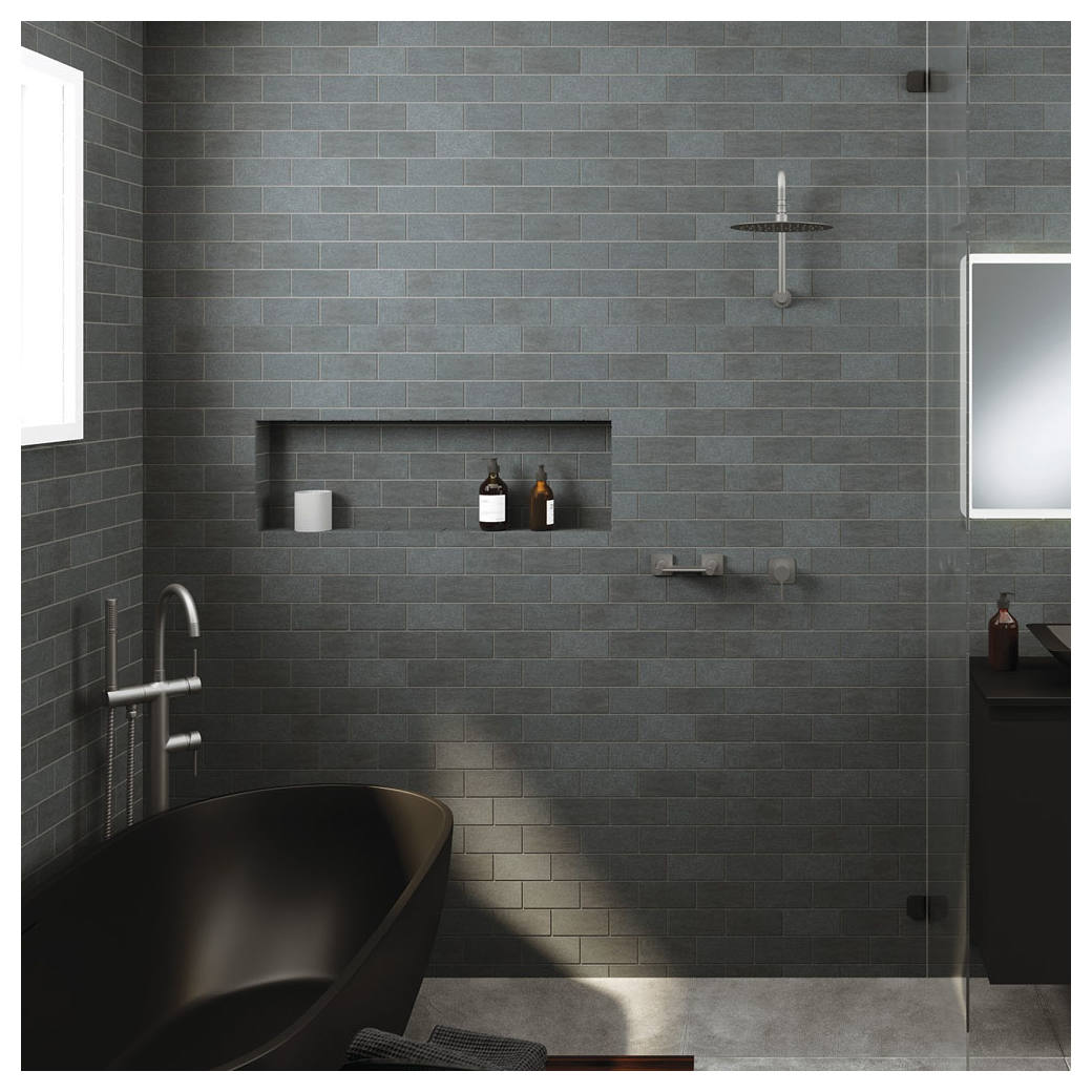 Sansa Wall Mixer, Square Plate, Gun Metal