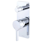 Sansa Wall Diverter Mixer, Rect Plate, Chrome