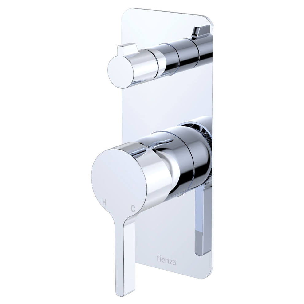 Sansa Wall Diverter Mixer, Rect Plate, Chrome