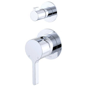 Sansa Wall Diverter Mixer, Small Rnd Plates, Chrome