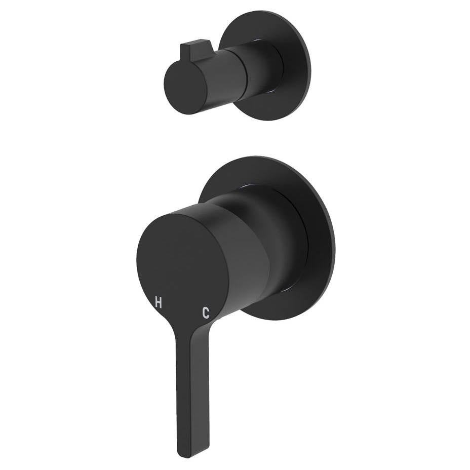 Sansa Wall Diverter Mixer, Small Rnd Plates, Matte Black