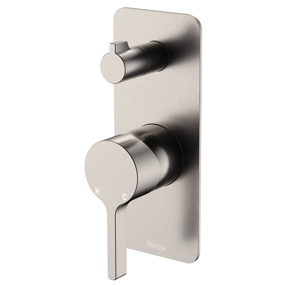 Sansa Wall Diverter Mixer, Rect Plate, Brushed Nickel