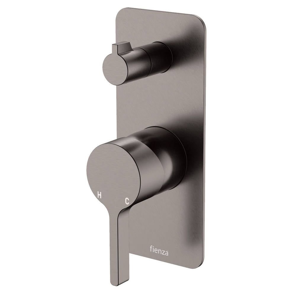 Sansa Wall Diverter Mixer, Rect Plate, Gun Metal