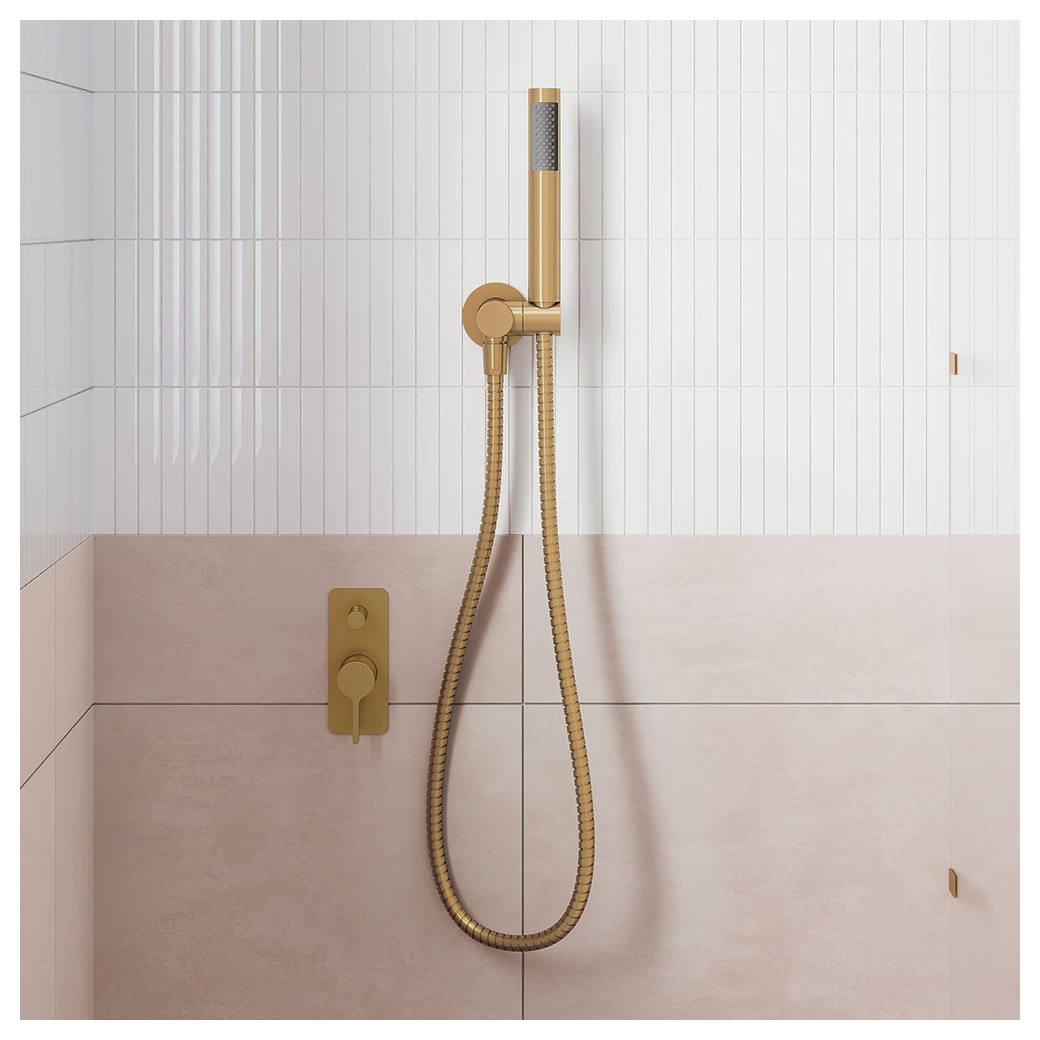 Sansa Wall Diverter Mixer, Rect Plate, Urban Brass