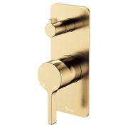 Sansa Wall Diverter Mixer, Rect Plate, Urban Brass